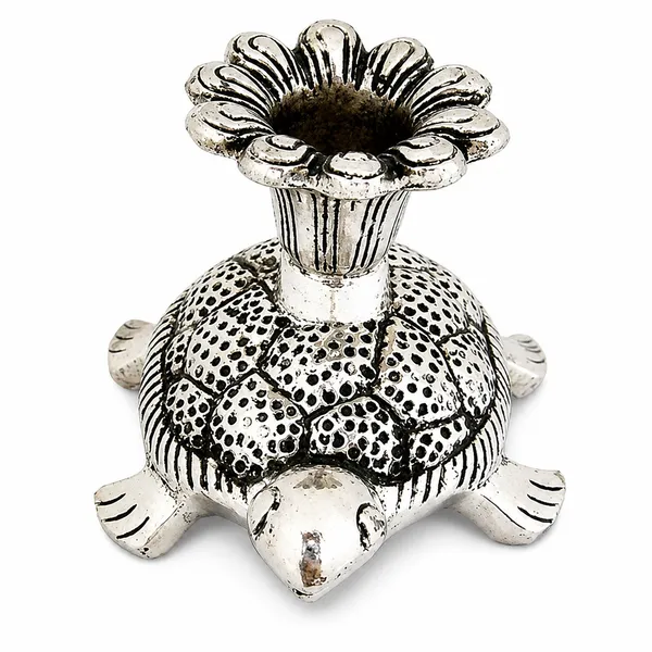 DreamKraft_Metal_Tortoise_Candle_Holder,_Silver_Colour