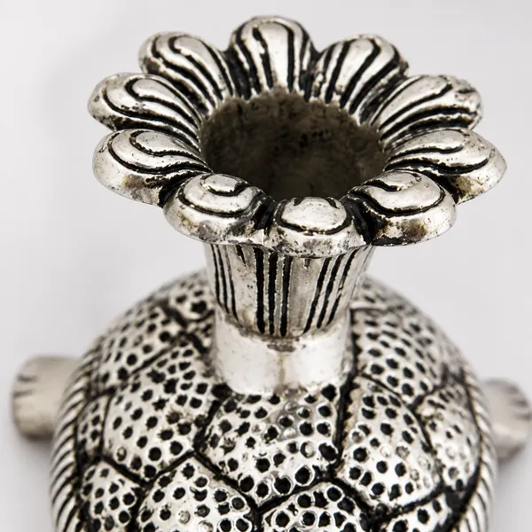 DreamKraft_Metal_Tortoise_Candle_Holder,_Silver_Colour