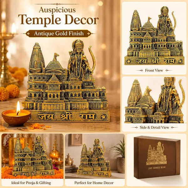 DreamKraft_Ayodhya_Ram_Mandir_Metal_Model_with_Shri_Ram_Figure,_21_cm_High