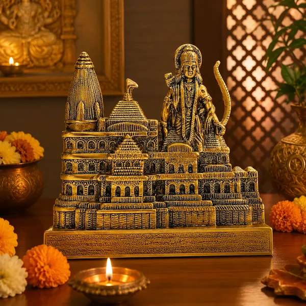 DreamKraft_Ayodhya_Ram_Mandir_Metal_Model_with_Shri_Ram_Figure,_21_cm_High