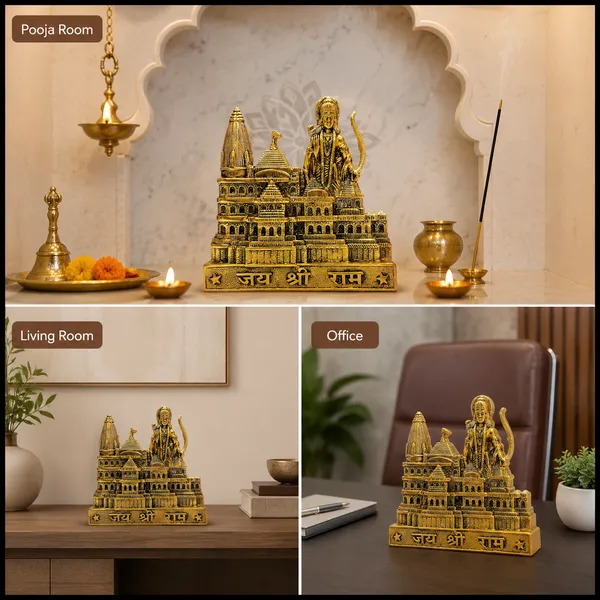 DreamKraft_Ayodhya_Ram_Mandir_Metal_Model_with_Shri_Ram_Figure,_21_cm_High