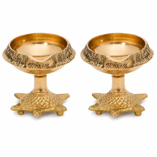 Brass_Handmade_Engraved_Design_Kuber_Diya_(Oil_Lamp)_with_Turtle_Base_for_Puja_Home_Dv???vO?cor_(Set_of_2)