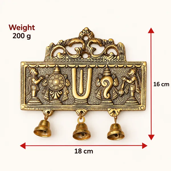 DreamKraft_Tirupati_Balaji_Symbols_Metal_Wall_Hanging,_Gold