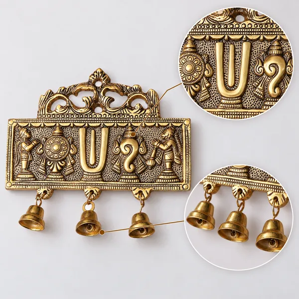 DreamKraft_Tirupati_Balaji_Symbols_Metal_Wall_Hanging,_Gold