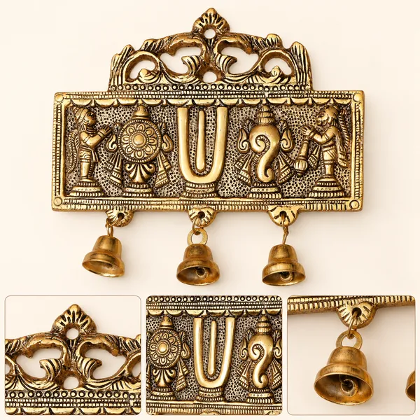 DreamKraft_Tirupati_Balaji_Symbols_Metal_Wall_Hanging,_Gold