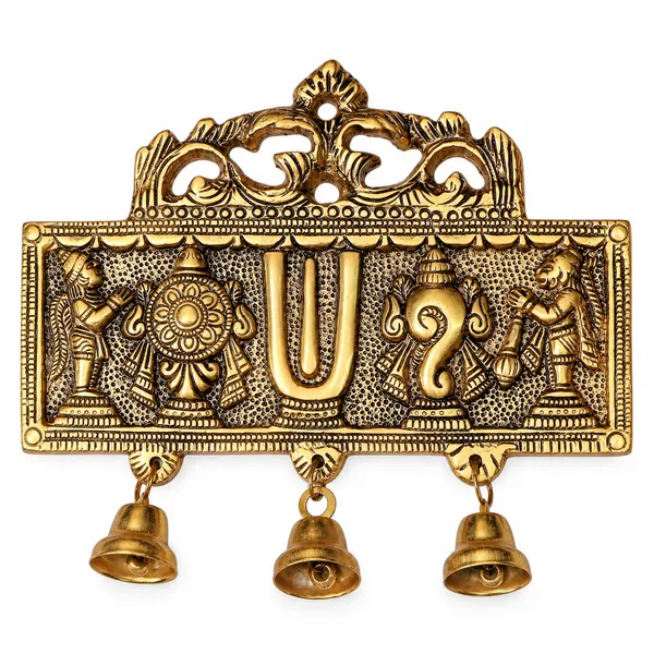 DreamKraft_Tirupati_Balaji_Symbols_Metal_Wall_Hanging,_Gold