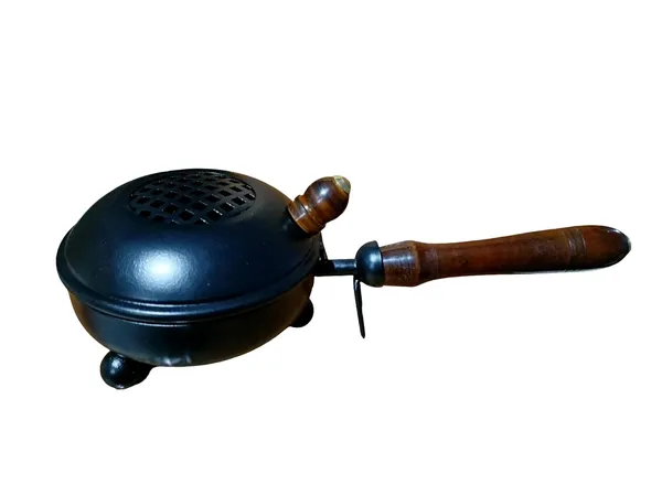 DreamKraft_Iron_Round_Loban_Burner_with_Wooden_Handle,_Black