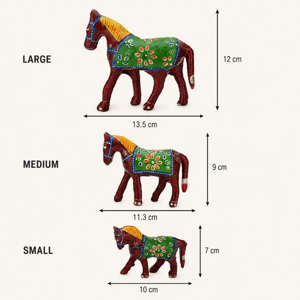 DreamKraft_Paper_Mache_Horse_Showpieces,_Multicolour,_Set_of_3