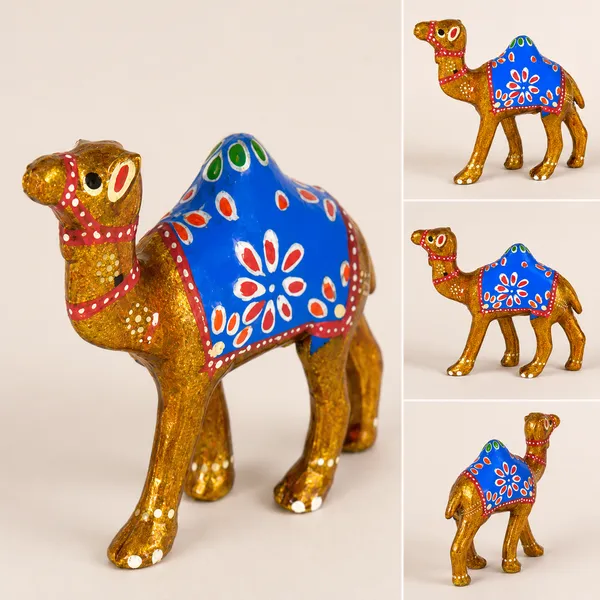DreamKraft_Paper_Mache_Camel_Showpiece_Set_of_5,_Yellow