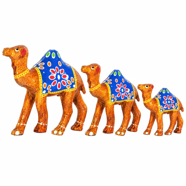 DreamKraft_Paper_Mache_Camel_Showpiece_Set_of_3,_Golden
