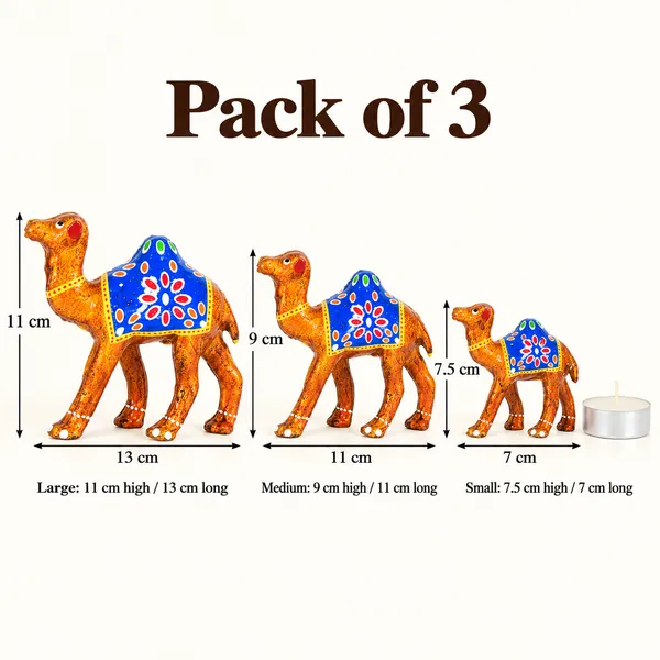 DreamKraft_Paper_Mache_Camel_Showpiece_Set_of_3,_Golden
