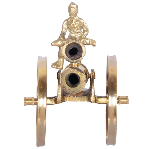 DreamKraft_Brass_Double_Barrel_Cannon_Showpiece,_Gold
