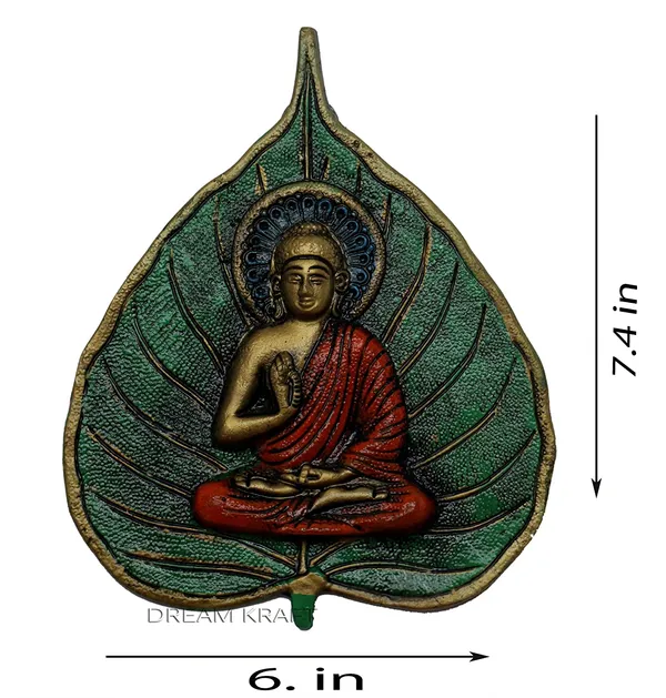DreamKraft_Metal_Buddha_Leaf_Wall_Hanging,_Multicolour