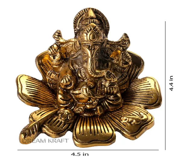 DreamKraft_Metal_Ganesha_Showpiece_on_Lotus_Base,_Gold