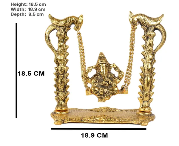 Metal_Lord_Ganesha_on_Peacock_Jhoola_(Gold,_Standard).