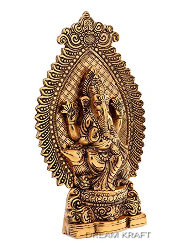 DreamKraft_Metal_Ganesha_Showpiece_with_Decorative_Arch,_Gold