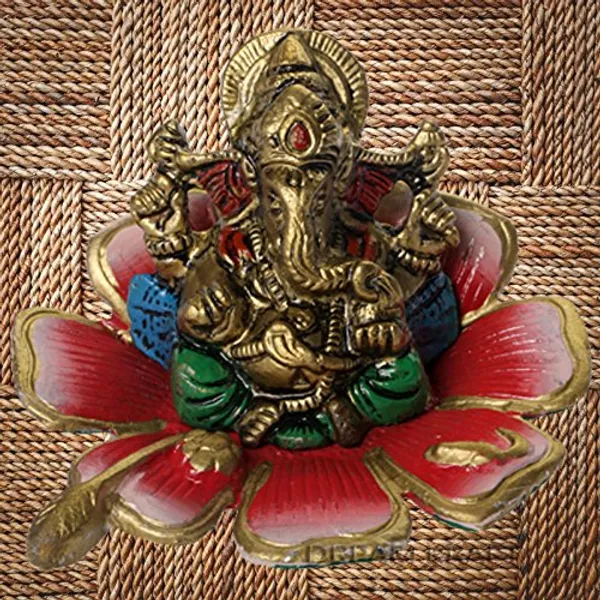 Metal_Ganesh_On_Leaf_Figurine_For_Home_Decor_(Standard,_Red)