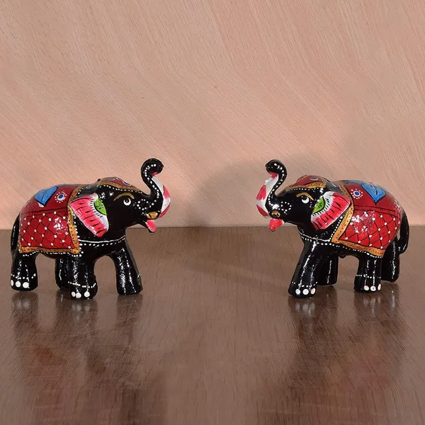 Paper_Mache_Handcrafted_Set_of_2_Elephant_Showpiece_for_Home_Decor_and_Gift_Purpose