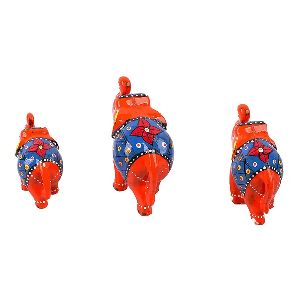 _Paper_Mache_Elephant_Showpiece_(Set_of_3,Orange)