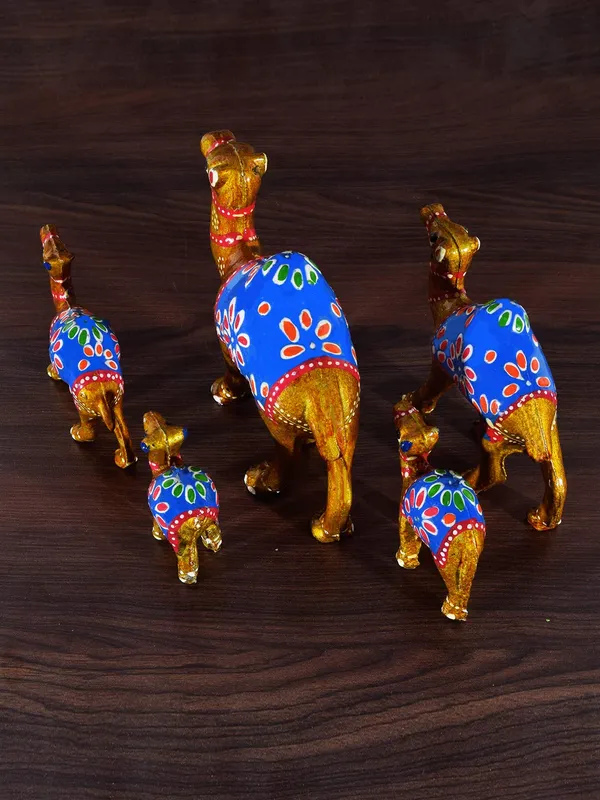 Paper_Mache_Camel_Showpiece_(Set_of_5,Yellow)