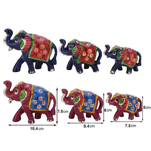 _Paper_Mache_Handcrafted_Elephant_Showpiece_Figurine_(Pack_of_6,_Blue_&_Pink)
