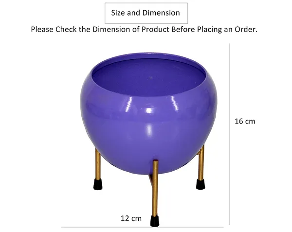 DreamKraft_Metal_Planter_with_Stand,_Purple,_16_cm