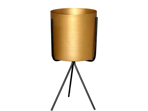 DreamKraft_Metal_Planter_with_Stand,_Black_and_Gold,_28_cm
