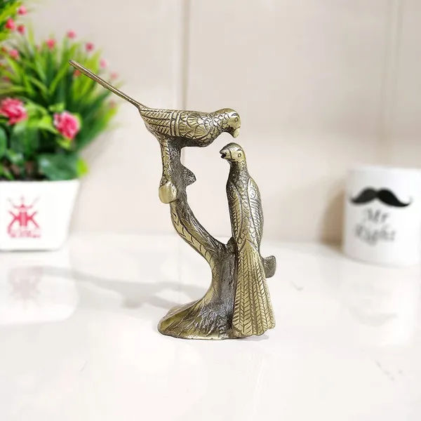 _Kissing_Love_Birds_Couple_Sitting_on_Tree_Branch_for_Home_Decor,_Showpiece_Figurines...(Grey_Color,_13x5x17_cm)