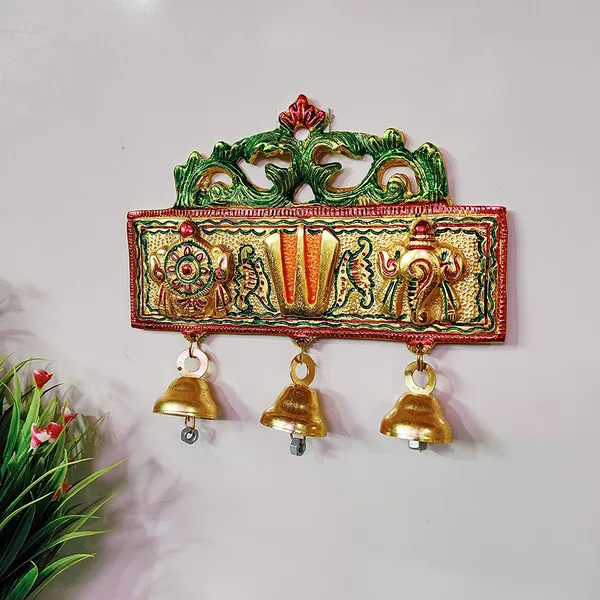 DreamKraft_Metal_Tirupati_Shankh_Chakra_Namam_Wall_Hanging,_Multicolour