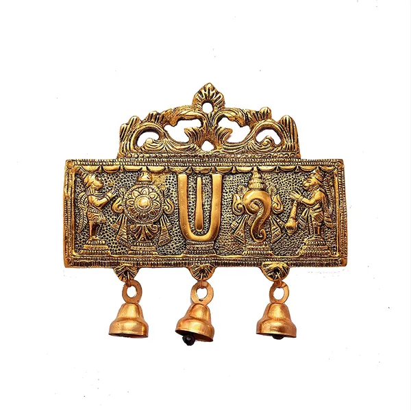 DreamKraft_Tirupati_Balaji_Symbols_Metal_Wall_Hanging,_Gold