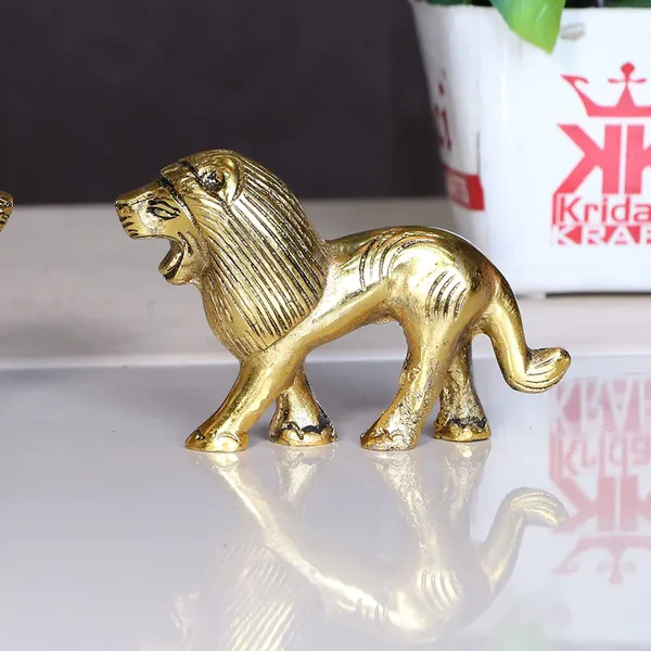 DreamKraft_White-Metal_Lion_Showpiece_Pair,_Gold_Colour