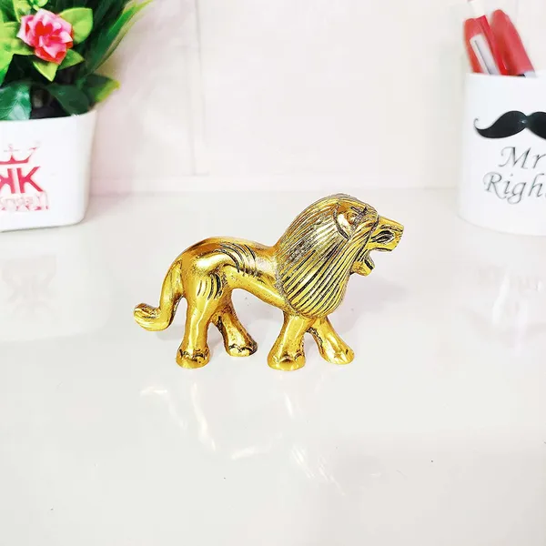 DreamKraft_White-Metal_Lion_Showpiece_Pair,_Gold_Colour