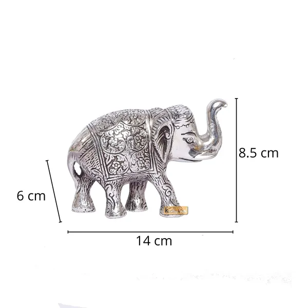 DreamKraft_Metal_Elephant_Showpiece,_Silver,_14_cm_Long