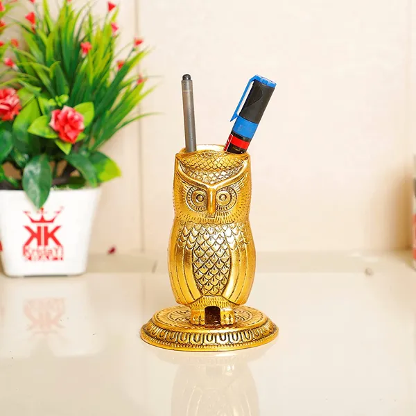 Metal_Owl_Shape_Beautiful_Pen_Stand/Holder