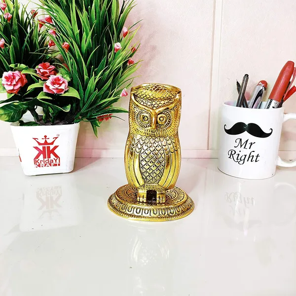 Metal_Owl_Shape_Beautiful_Pen_Stand/Holder