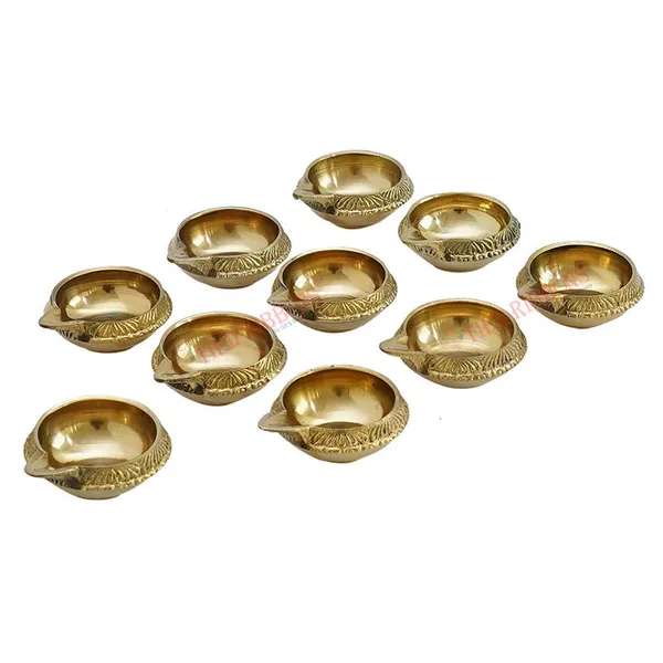 DreamKraft_Brass_Kuber_Diya_Set_of_10,_Traditional_Pooja_Oil_Lamps
