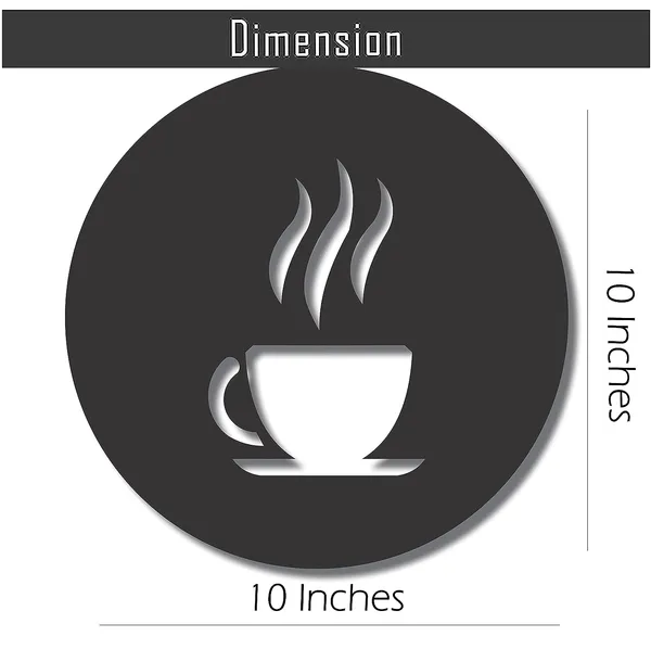DreamKraft_Wooden_Coffee_Cup_Wall_Plaque,_Black,_10_in