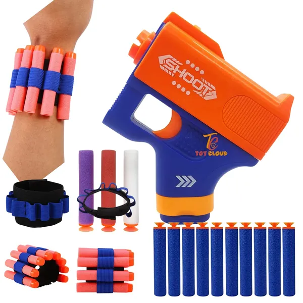 Mini_Soft_Blaster_Manual_Soft_Bullet_Shooting_Gun_Toy_&_3_Soft_Foam_Bullets_with_1_Hand_Strap_for_Darts_&_10_Pcs_Extra_Dart_Bullets