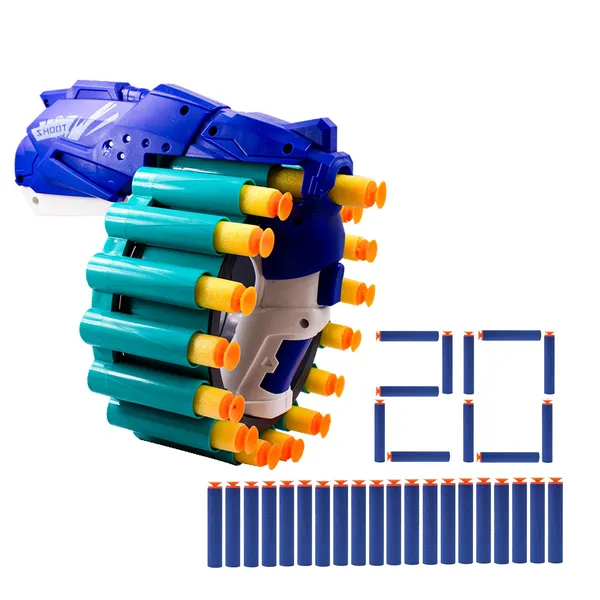 Toy_Cloud_Super_Shoot_Manual_Soft_Dart_Foam_Blaster_Gun_with_16_Dart_Rotating_Drum,_Includes_20_Foam_Darts_-_Perfect_for_Action-Packed_Games_&_Outdoor_Play