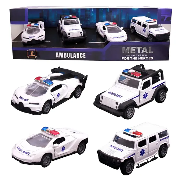 Toy_Cloud_1:32_Scaled_Die-Cast_Metal_Car_Set_Combo_of_4_Pcs,_Ambulance_Vehicle_Collection_-_High-Detail_Miniature_Models_of_Sports_Car,_Jeep,_Supercar_&_SUV_-_Perfect_for_Collectors_and_Kids_-_Durable,_Realistic_Toy_Cars_for_Display_and_Play