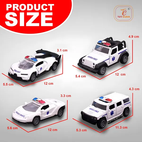 Toy_Cloud_1:32_Scaled_Die-Cast_Metal_Car_Set_Combo_of_4_Pcs,_Ambulance_Vehicle_Collection_-_High-Detail_Miniature_Models_of_Sports_Car,_Jeep,_Supercar_&_SUV_-_Perfect_for_Collectors_and_Kids_-_Durable,_Realistic_Toy_Cars_for_Display_and_Play