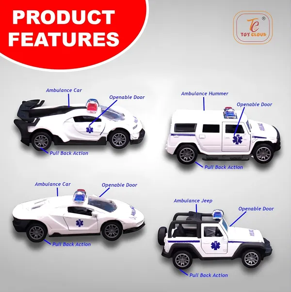 Toy_Cloud_1:32_Scaled_Die-Cast_Metal_Car_Set_Combo_of_4_Pcs,_Ambulance_Vehicle_Collection_-_High-Detail_Miniature_Models_of_Sports_Car,_Jeep,_Supercar_&_SUV_-_Perfect_for_Collectors_and_Kids_-_Durable,_Realistic_Toy_Cars_for_Display_and_Play