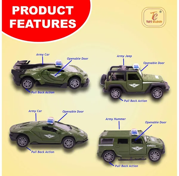 Toy_Cloud_1:32_Scaled_Die-Cast_Metal_Car_Set_Combo_of_4_Pcs,_Army_Vehicle_Collection_-_High-Detail_Miniature_Models_of_Sports_Car,_Jeep,_Supercar_&_SUV_-_Perfect_for_Collectors_and_Kids_-_Durable,_Realistic_Toy_Cars_for_Display_and_Play