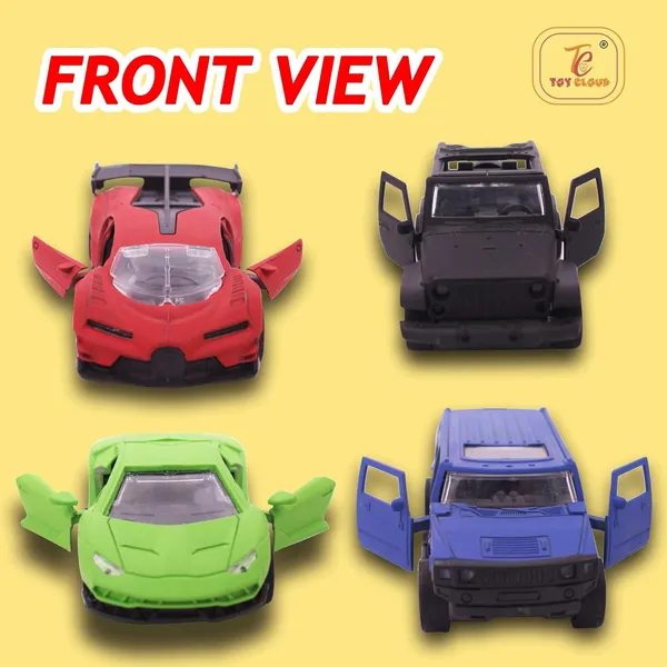 Toy_Cloud_1:32_Scaled_Die-Cast_Metal_Car_Set_Combo_of_4_Pcs,_Matt_Edition_Car_Collection_-_High-Detail_Miniature_Models_of_Red_Sports_Car,_Black_Jeep,_Green_Supercar,_and_Blue_SUV_-_Perfect_for_Collectors_and_Kids_-_Durable,_Realistic_Toy_Cars_for_Display_and_Play