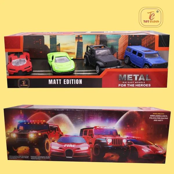Toy_Cloud_1:32_Scaled_Die-Cast_Metal_Car_Set_Combo_of_4_Pcs,_Matt_Edition_Car_Collection_-_High-Detail_Miniature_Models_of_Red_Sports_Car,_Black_Jeep,_Green_Supercar,_and_Blue_SUV_-_Perfect_for_Collectors_and_Kids_-_Durable,_Realistic_Toy_Cars_for_Display_and_Play
