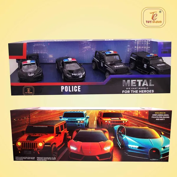 Toy_Cloud_1:32_Scaled_Die-Cast_Metal_Car_Set_Combo_of_4_Pcs,_Police_Vehicle_Collection_-_High-Detail_Miniature_Models_of_Sports_Car,_Jeep,_Supercar_&_SUV_-_Perfect_for_Collectors_and_Kids_-_Durable,_Realistic_Toy_Cars_for_Display_and_Play