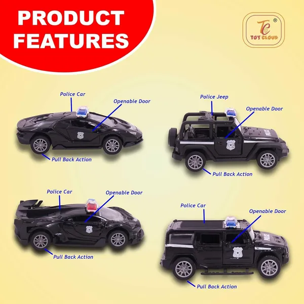 Toy_Cloud_1:32_Scaled_Die-Cast_Metal_Car_Set_Combo_of_4_Pcs,_Police_Vehicle_Collection_-_High-Detail_Miniature_Models_of_Sports_Car,_Jeep,_Supercar_&_SUV_-_Perfect_for_Collectors_and_Kids_-_Durable,_Realistic_Toy_Cars_for_Display_and_Play