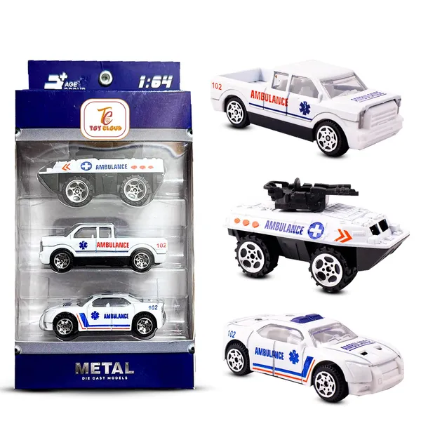 Toy_Cloud_Free_Wheel_Die-Cast_Metal_Ambulance_Vehicle_Set_of_3,_1:64_Scale__Model_Vehicles_Toys_(Armored_Truck,_Pick-Up_Truck,_and_Sports_Car)
