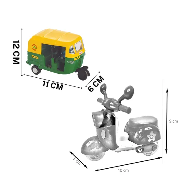 Pull_Back_Toy_Mini_Auto_CNG,_Friction_Scooter_Car_Vehicle_Die_Cast_Scale_Model_Kid_Toy_Hobby_Plastic_Make_in_India