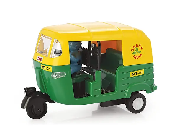 Pull_Back_Toy_Mini_Auto_CNG,_Friction_Scooter_Car_Vehicle_Die_Cast_Scale_Model_Kid_Toy_Hobby_Plastic_Make_in_India